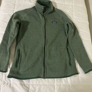 Patagonia green better sweater with full zip
